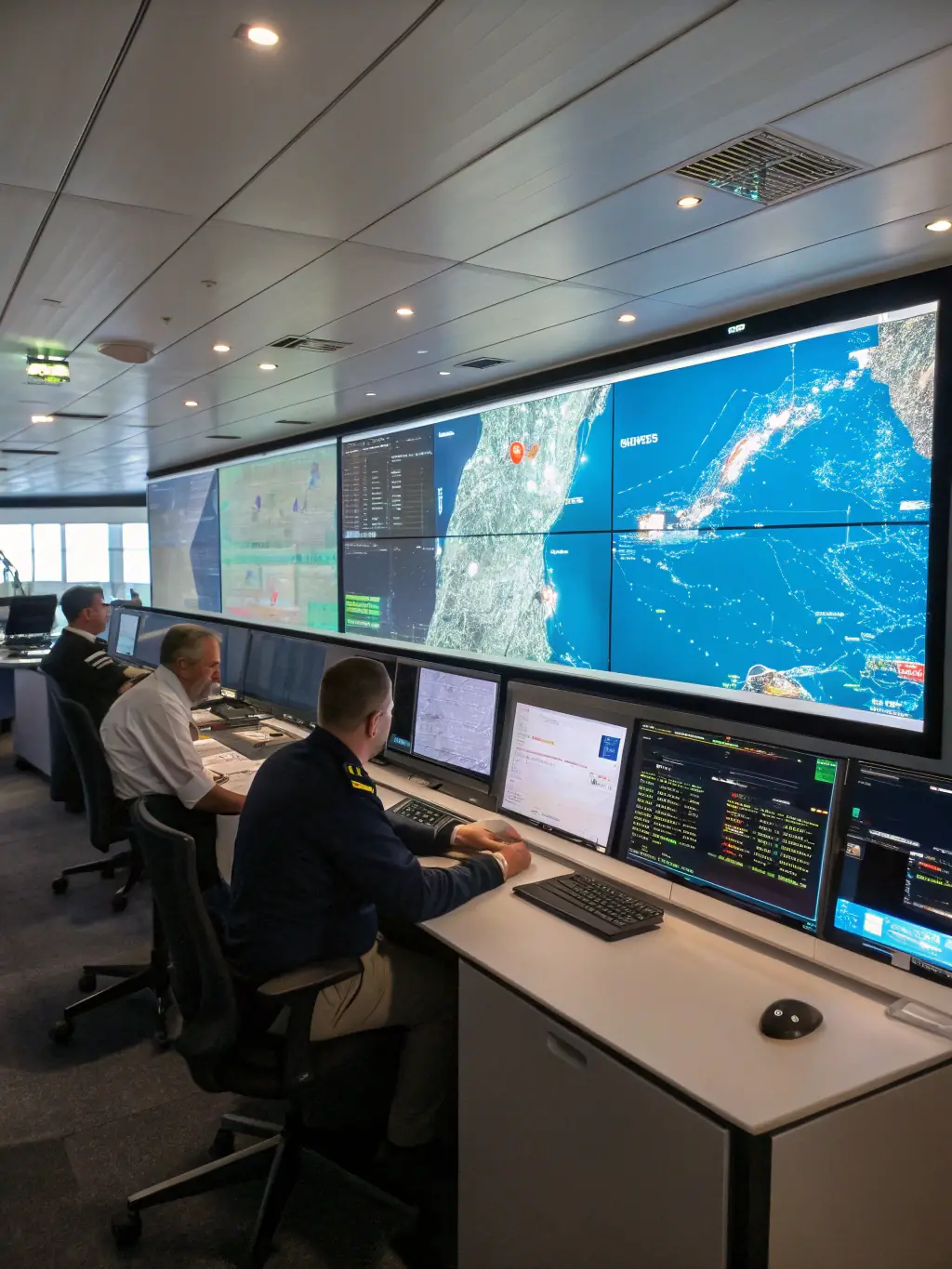 A clean, organized Maintenance Control Center with staff efficiently managing operations, highlighting improved operational efficiency.