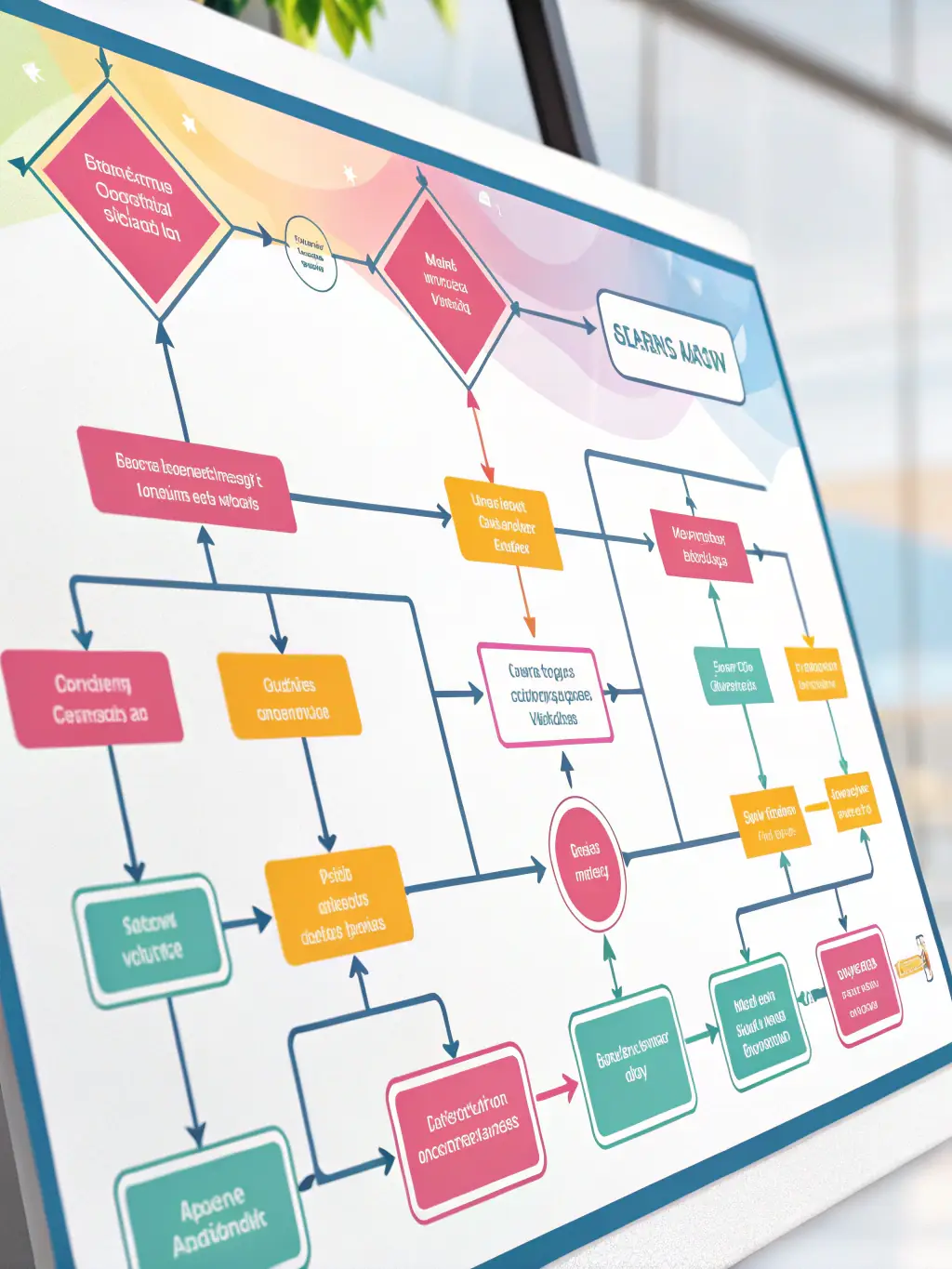 A detailed flowchart illustrating the process of data analysis, highlighting the identification of trends and potential failure points in aircraft maintenance.