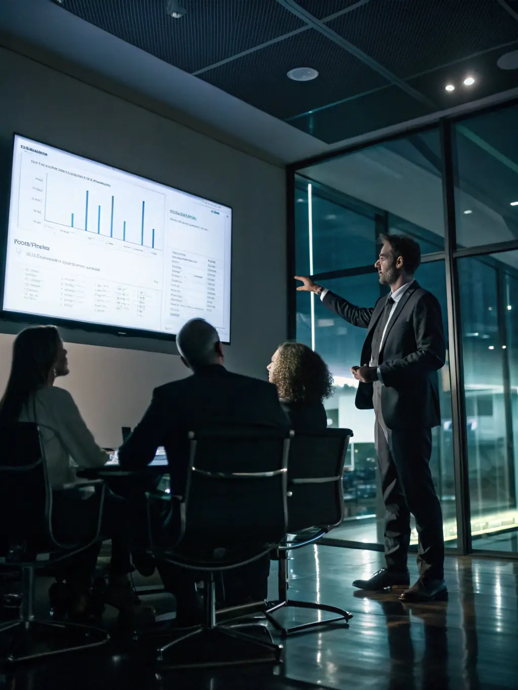 A consultant presenting customized recommendations to an aviation maintenance team, showcasing AviComply's personalized solutions.